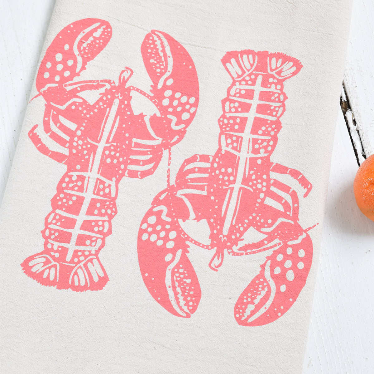 Double Lobster Tea Towel - Pink
