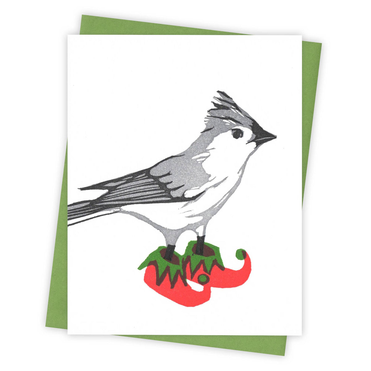 Holiday Elf Titmouse Card