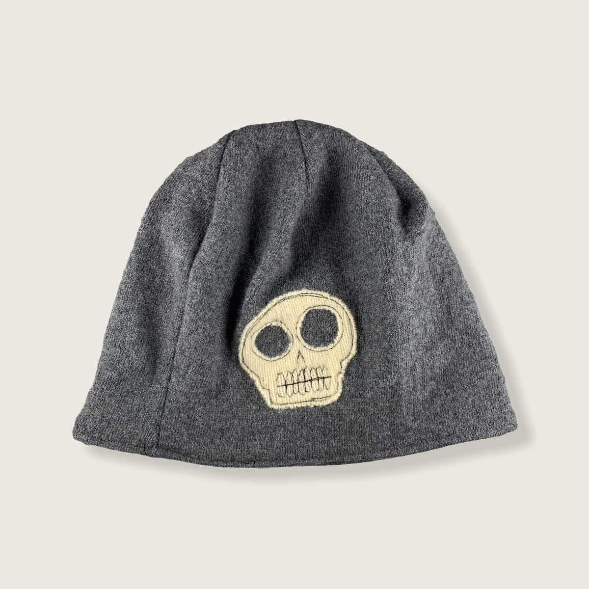 Black Skull Wool Beanie Hat