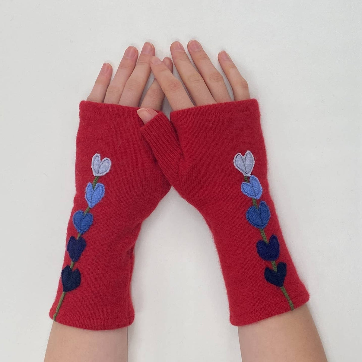 Lupine Gold Fingerless Cashmere Gloves