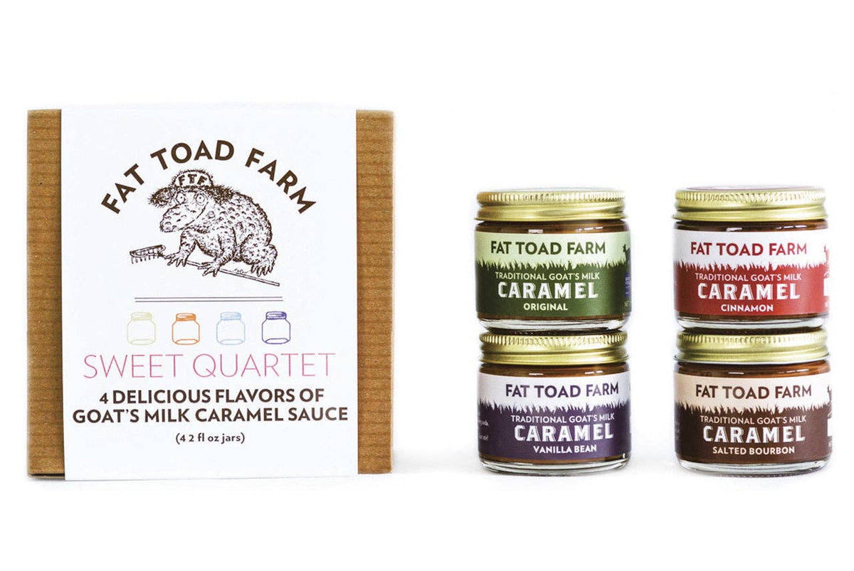 Sweet Quartet Petit Caramel Sampler: Original, Salted Bourbon, Vanilla Bean, Cinnamon