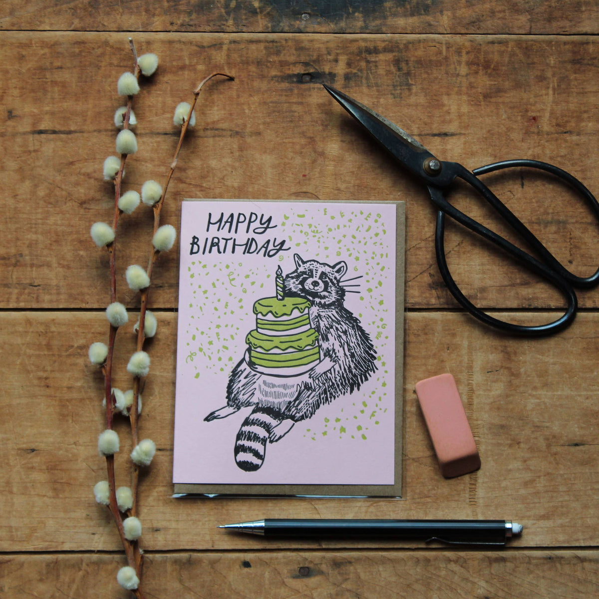 Birthday Raccoon Card