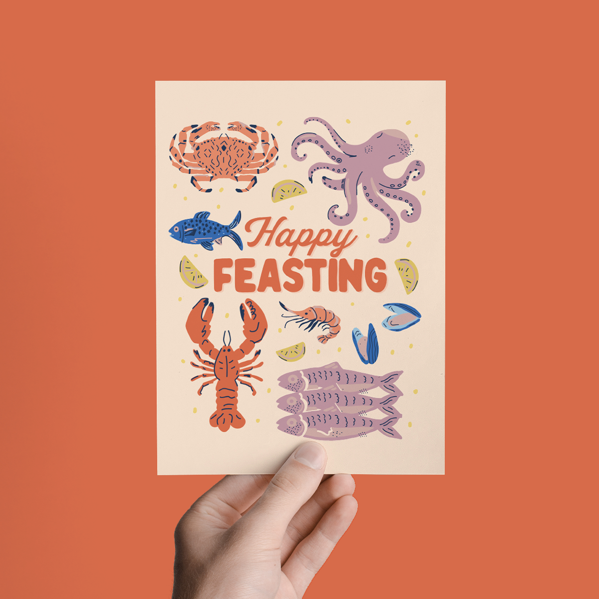 Happy Feasting Feast of the Seven Fishes Greeting Card