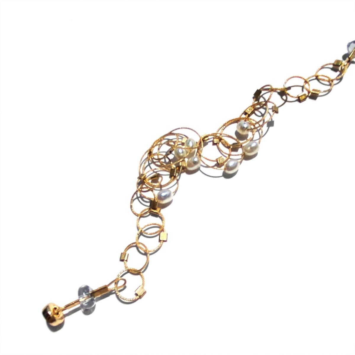 Vertigo Bracelet (Mini): Pearl on Gold Cable with Gold Hardware / 7.25&quot;/Medium