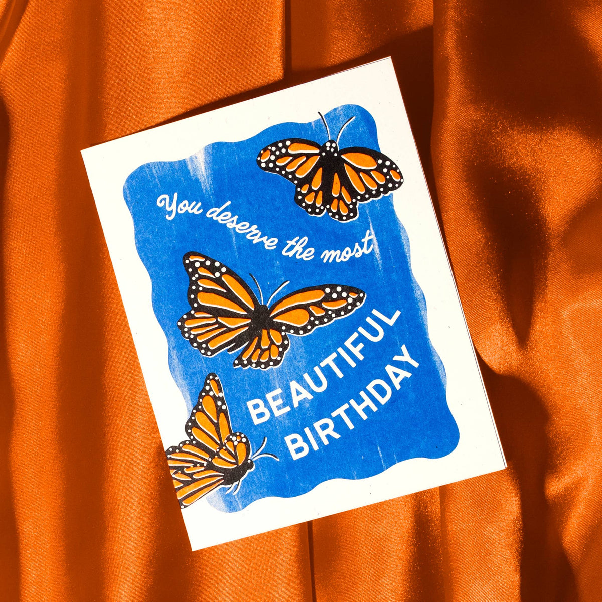 Beautiful Birthday Butterflies - Risograph Card