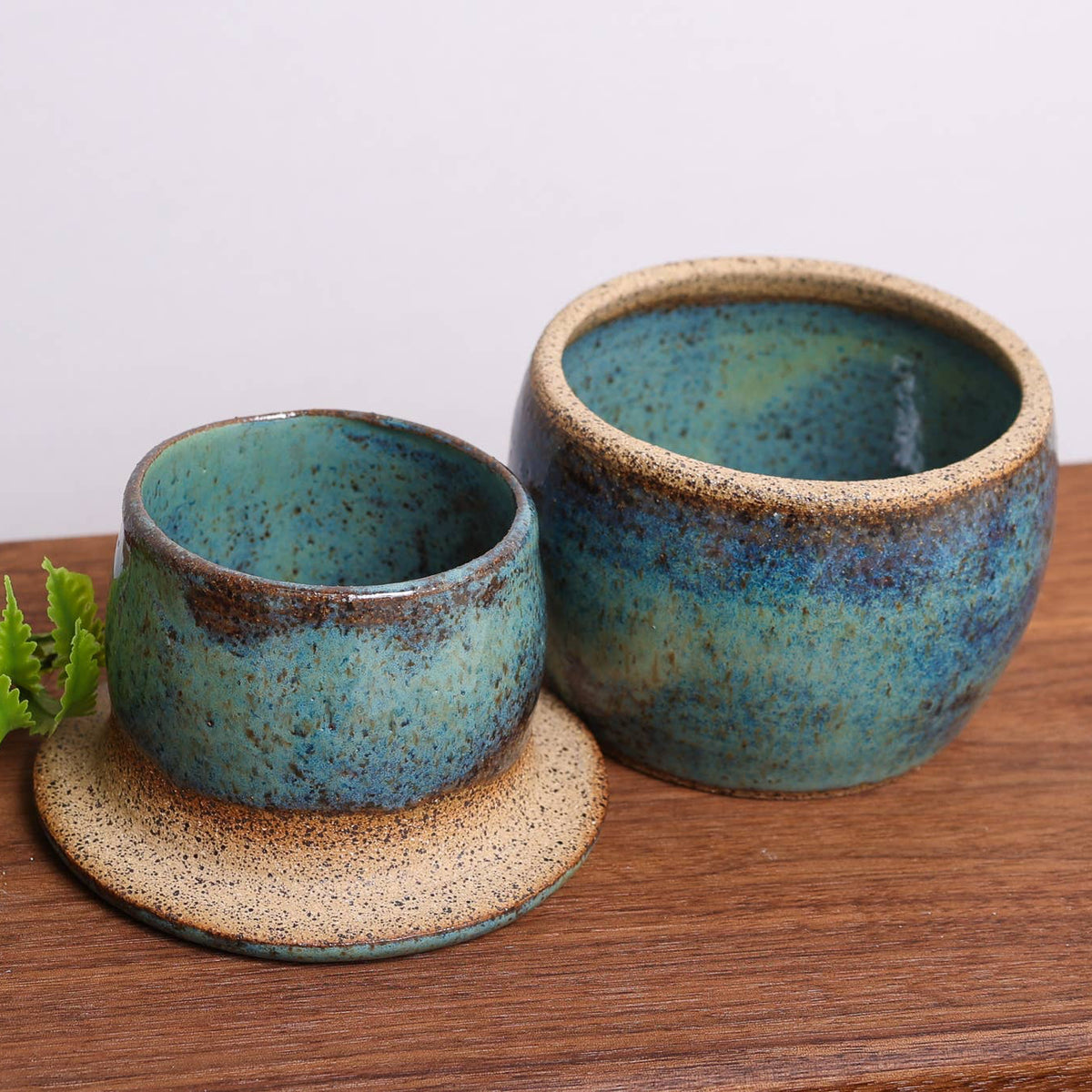 Artisan French Butter Dishes Teal