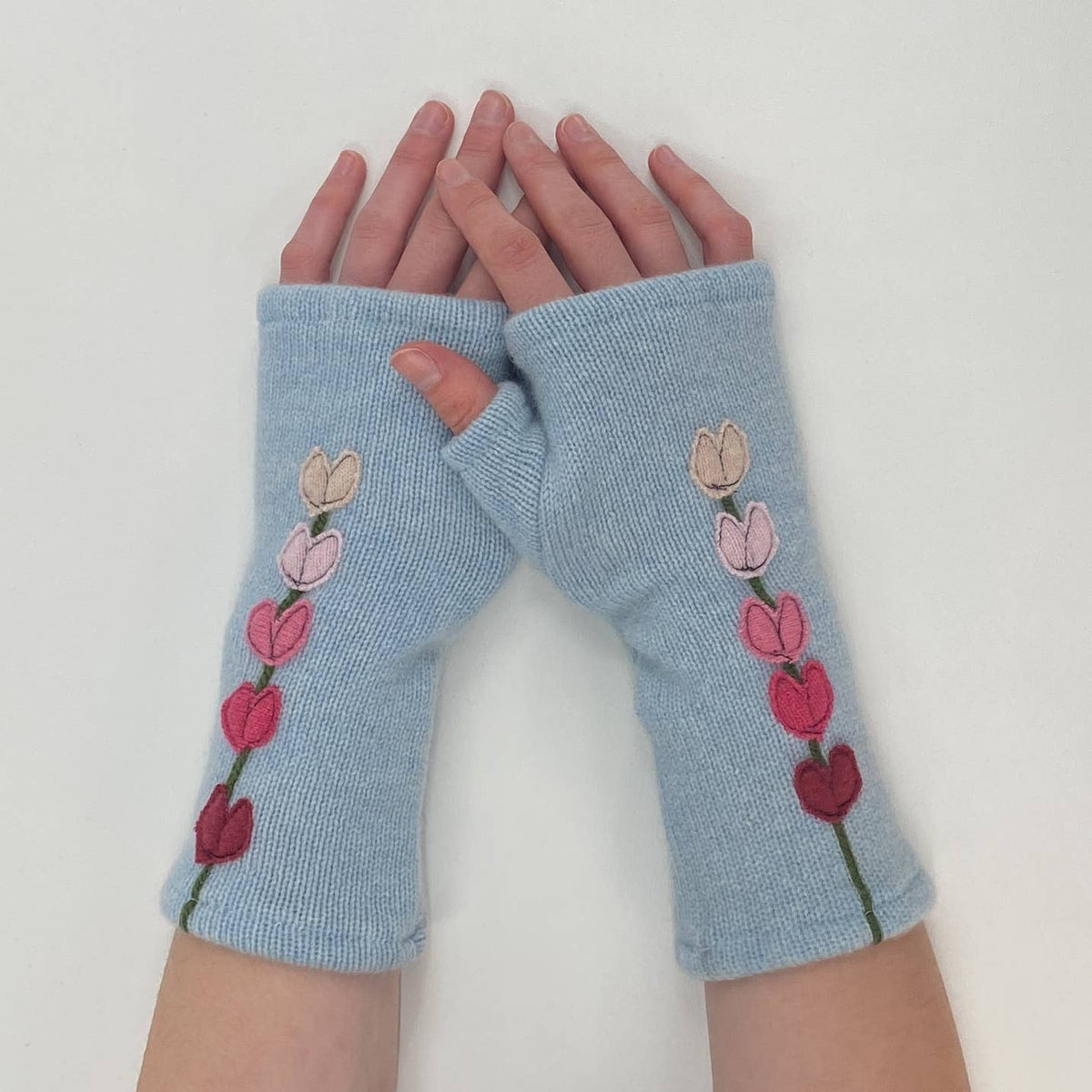 Lupine Gold Fingerless Cashmere Gloves