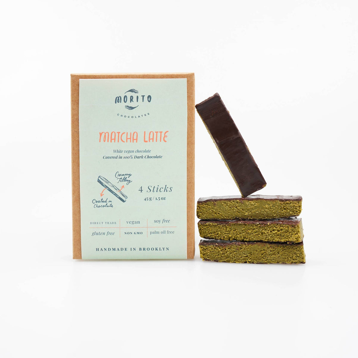 MATCHA LATTE- 4-Pack of Vegan Chocolate Sticks