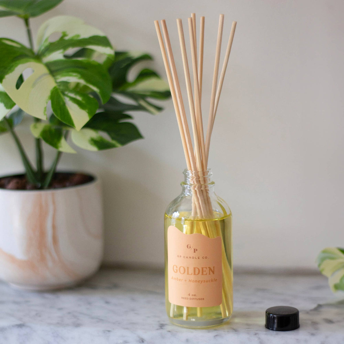 Golden 4 oz. Hue Reed Diffuser (Amber + Honeysuckle)