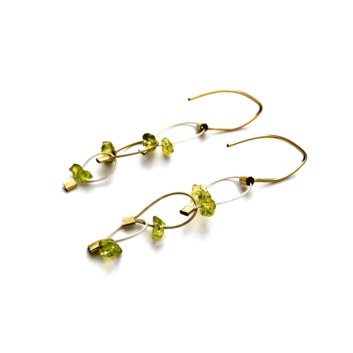 Turquoise Mini Tears Earrings with Gold Cable