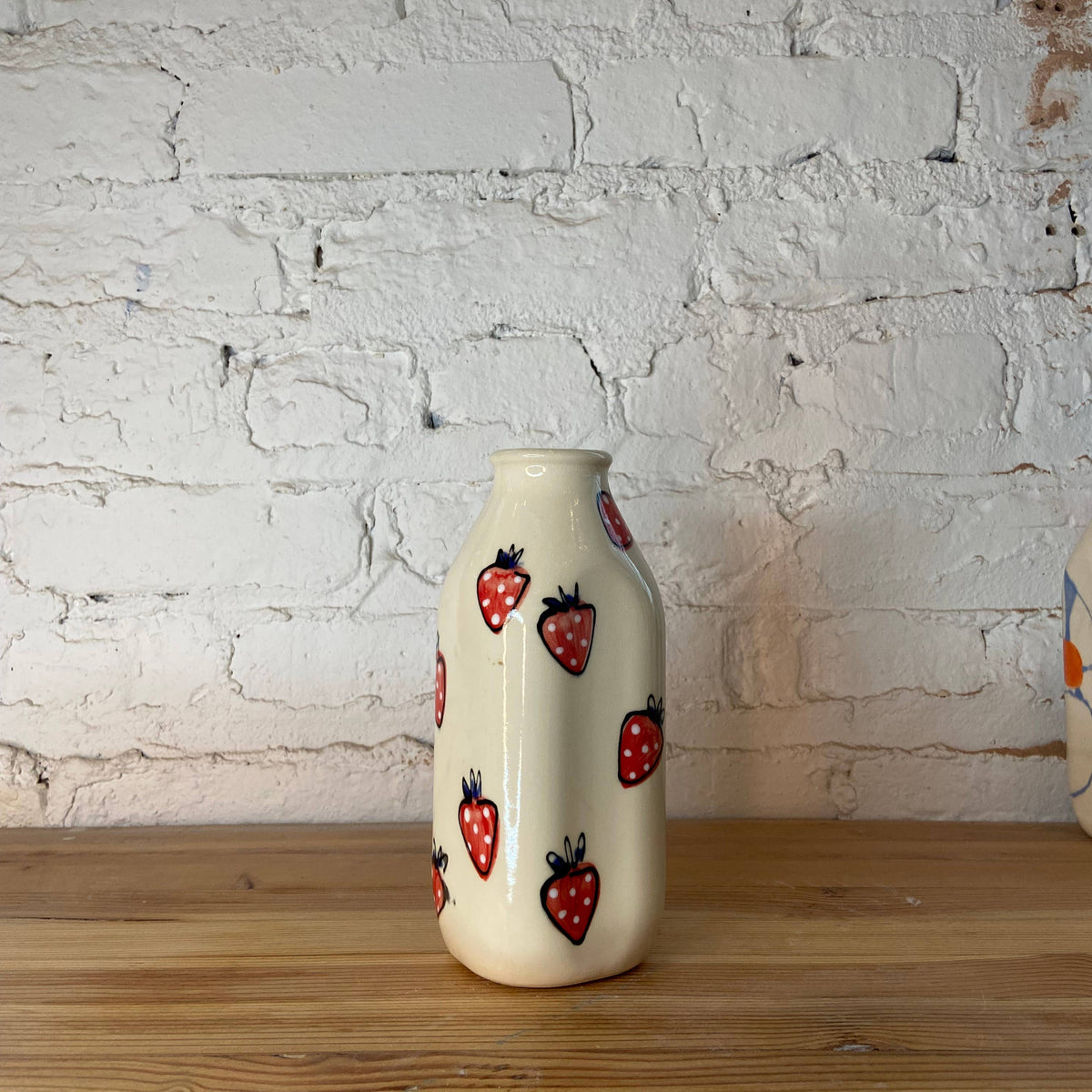 Strawberry Milk Bottle Vase