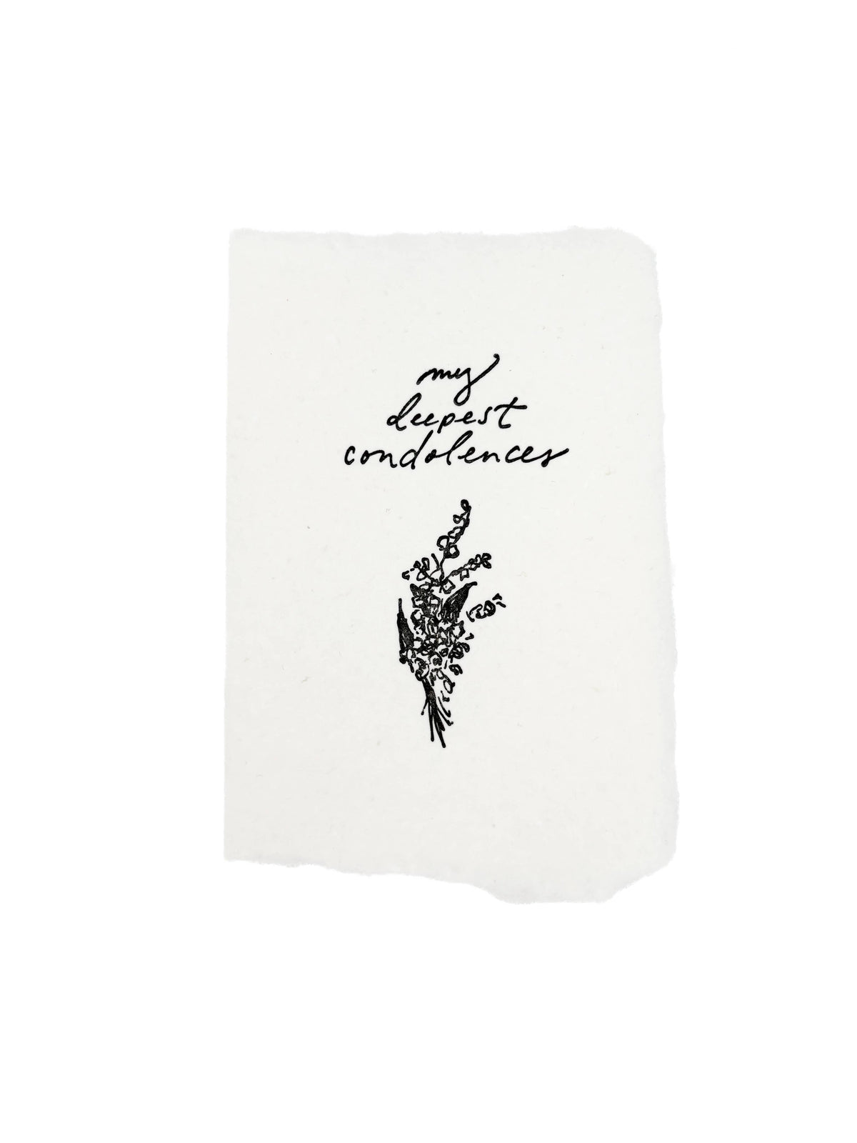 My deepest condolences card