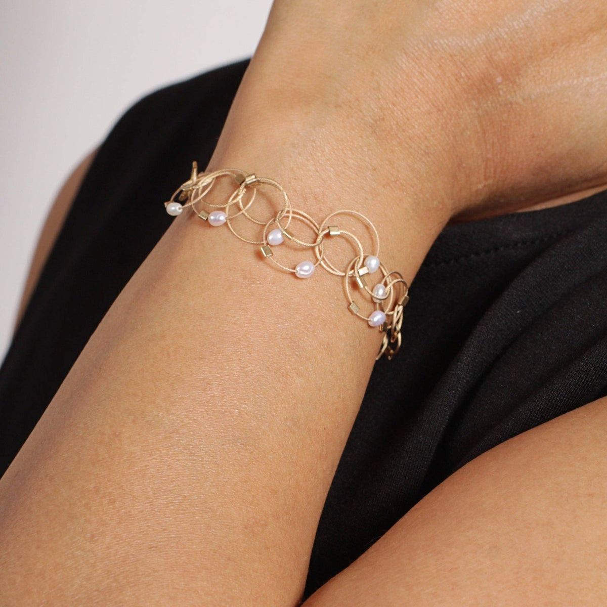 Turquoise Vertigo Bracelet on Gold Cable