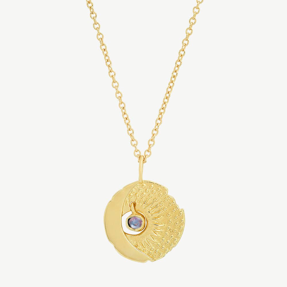Sun and Moon Necklace with Moonstone
