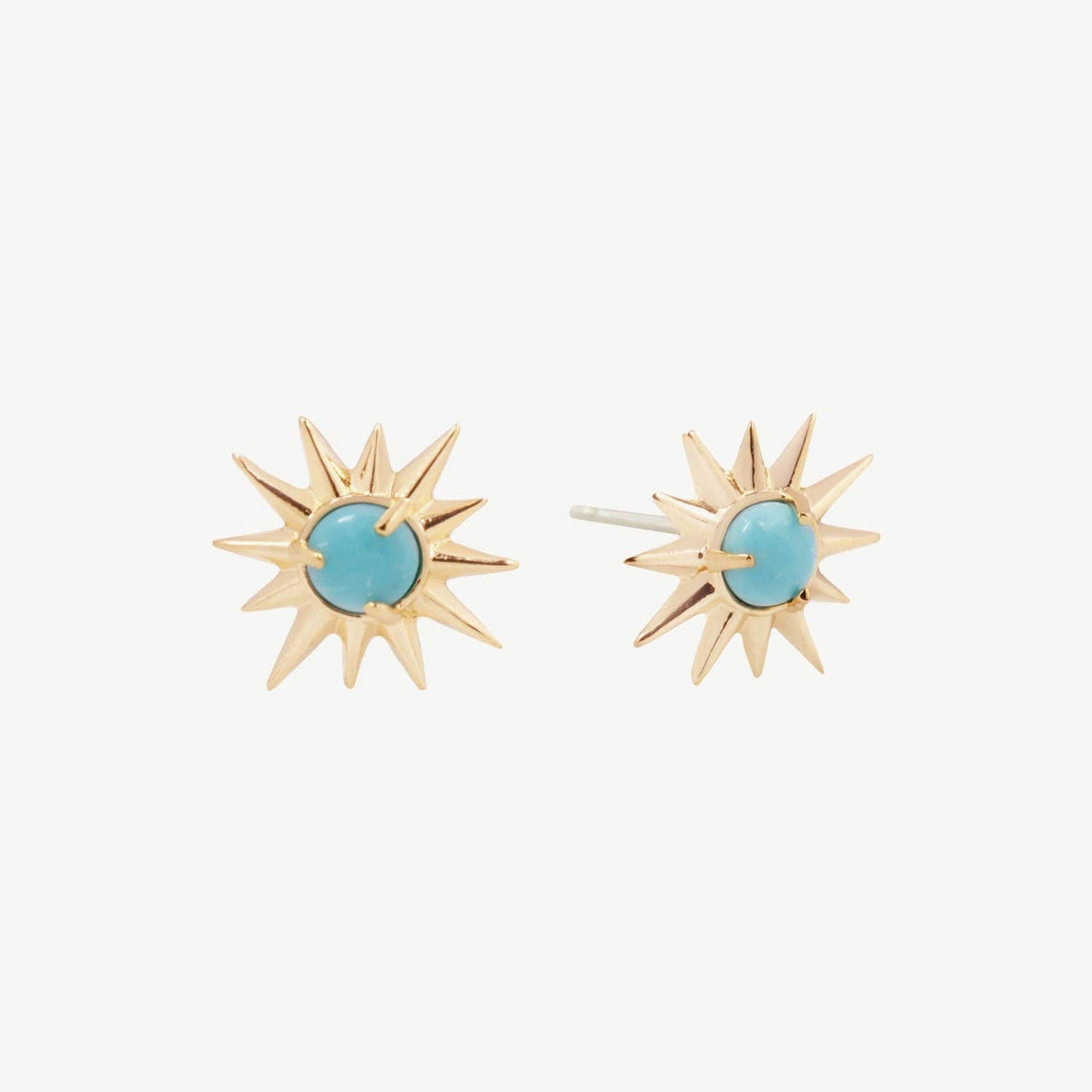 Starburst Stud Earrings with Turquoise