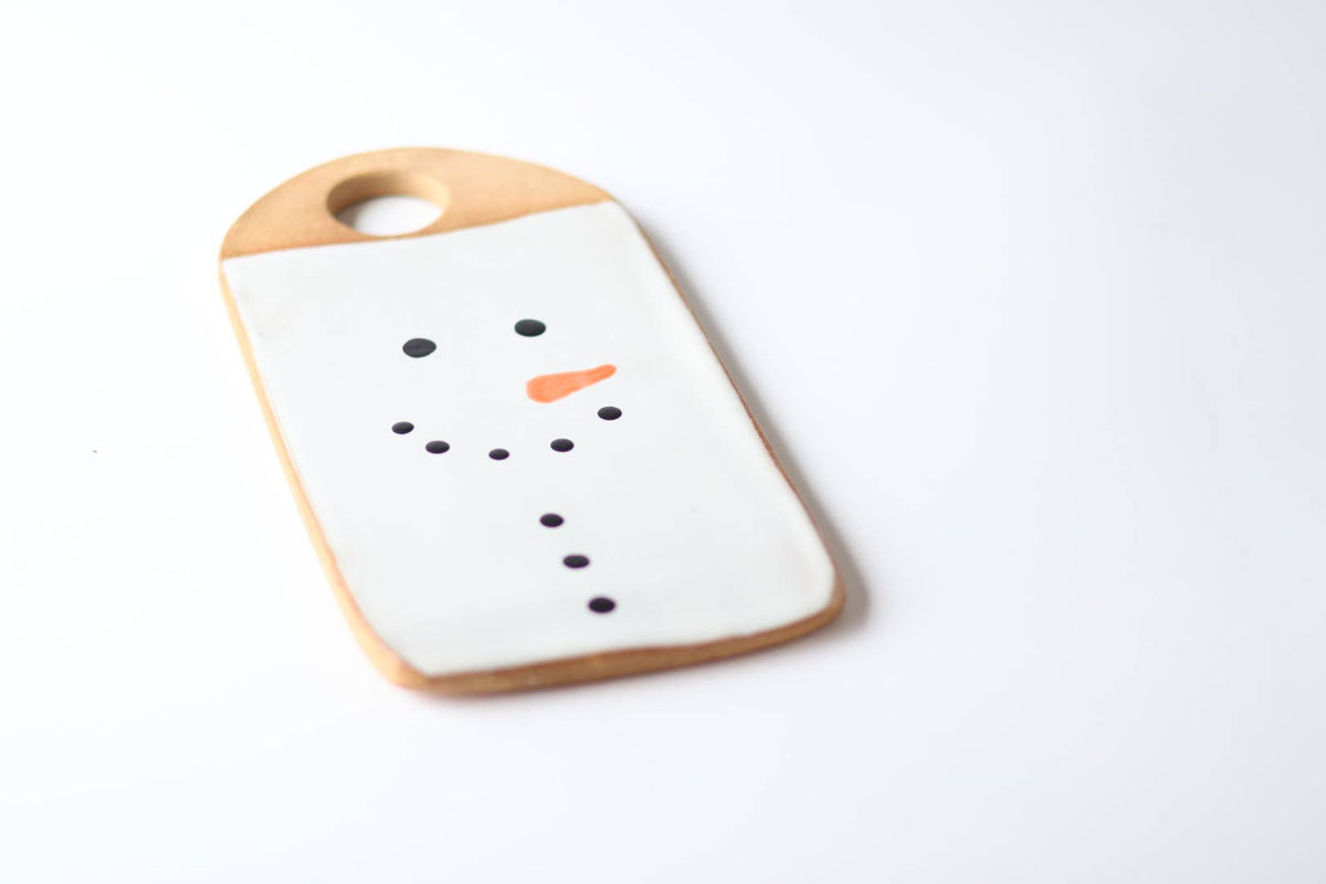 Snowman Cheese Board | Handmade Pottery Charcuterie