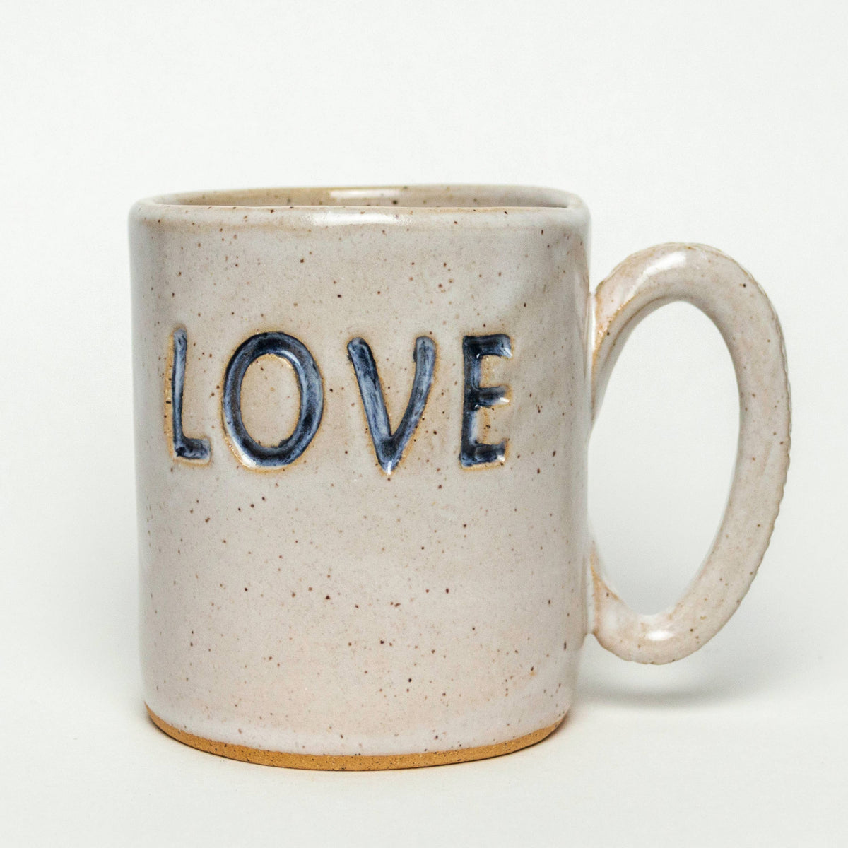 &#39;Love&#39; Handmade Mug in Ivory: 12oz