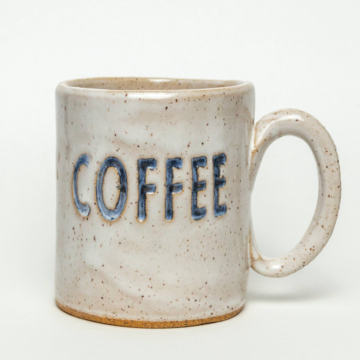 &#39;Coffee&#39; Handmade in Ceramic Ivory Mug: 12oz