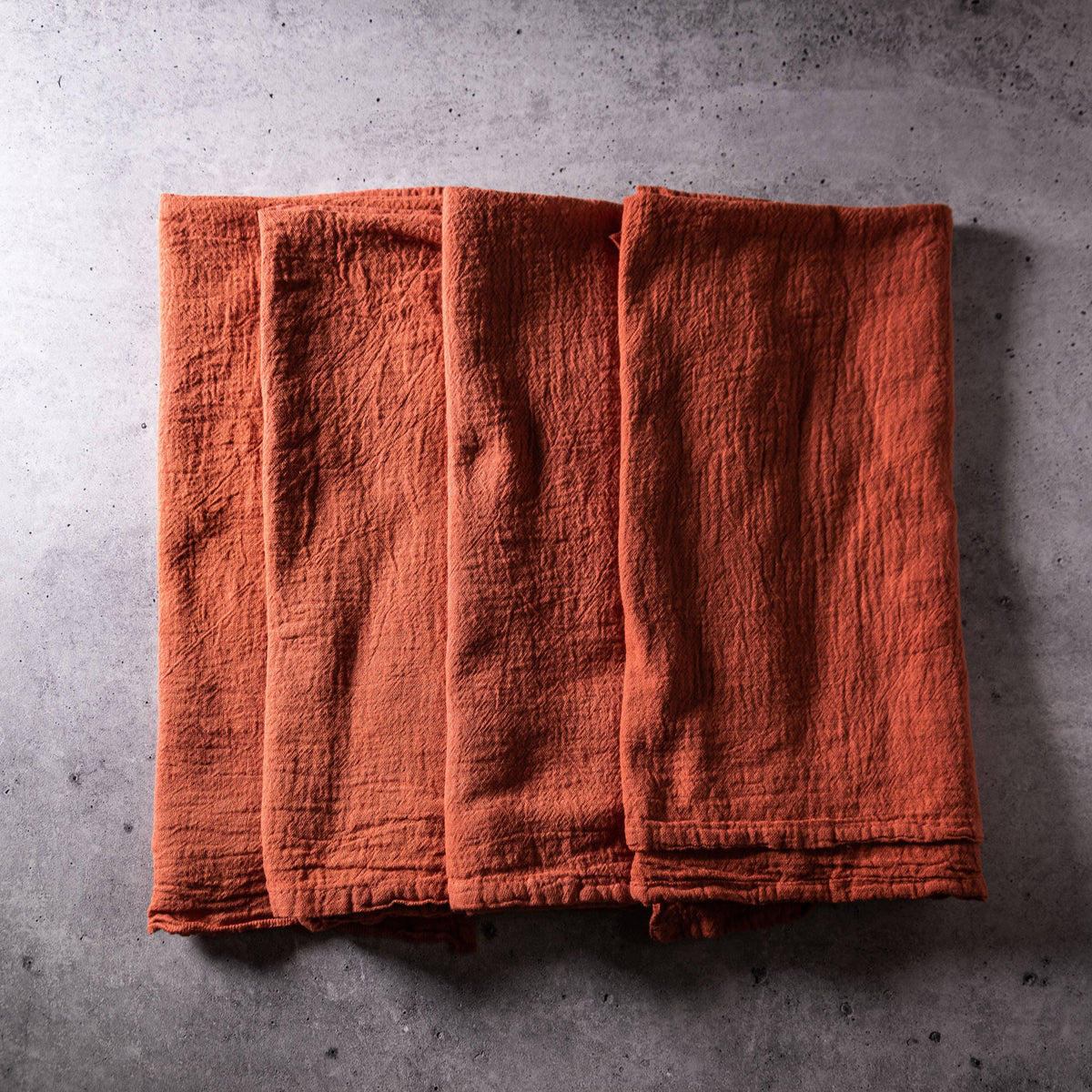 Custom Dyed Fall Tea Towels | Set of 4: harvest orange