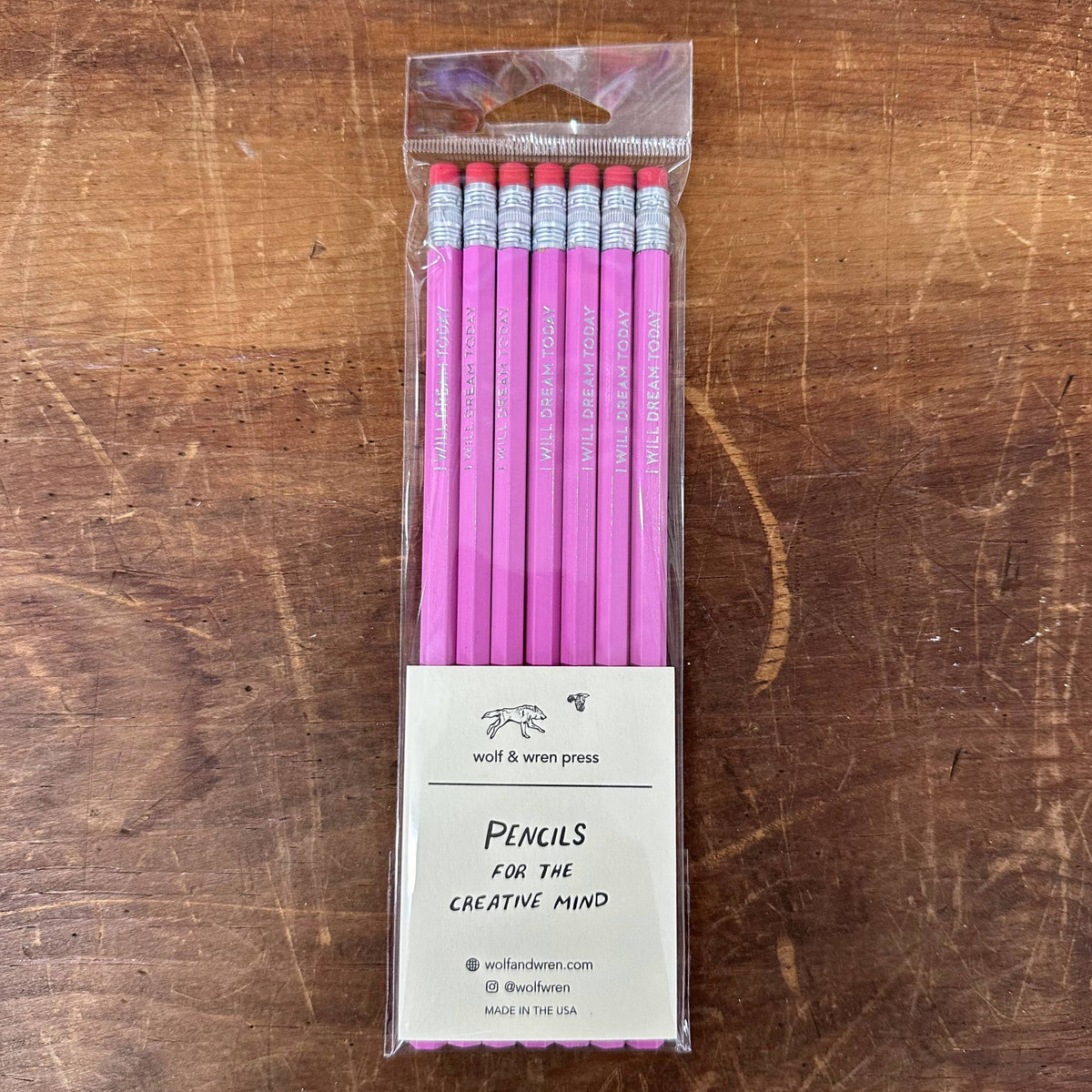 I Will Dream Today, Pencils for the Creative Mind, set of 7