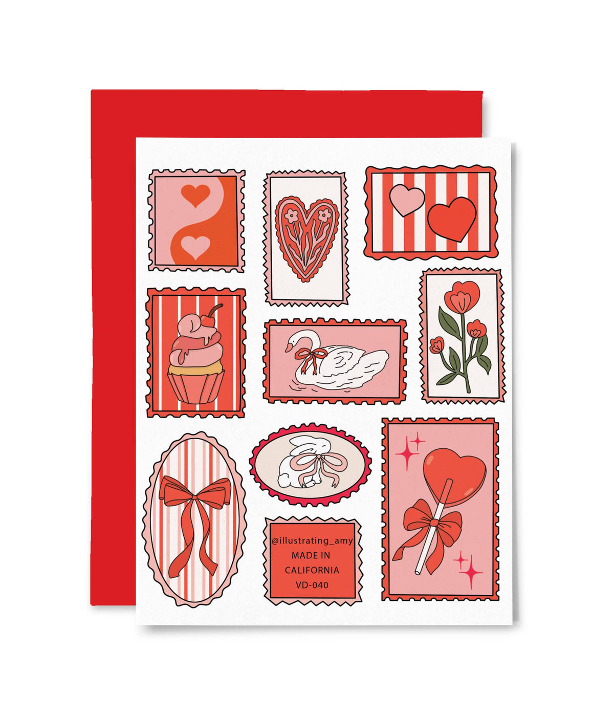 Valentine Stamps Card