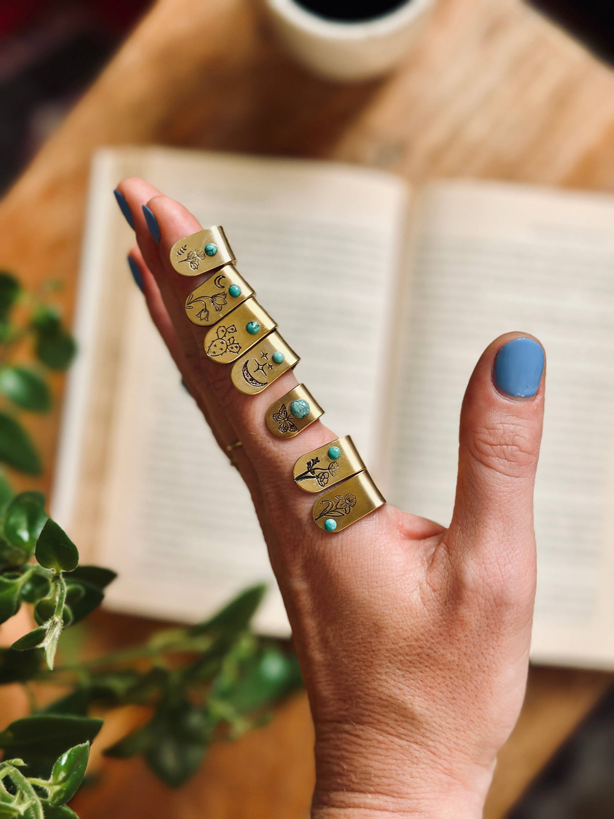 Brass Bookmark with Turquoise
