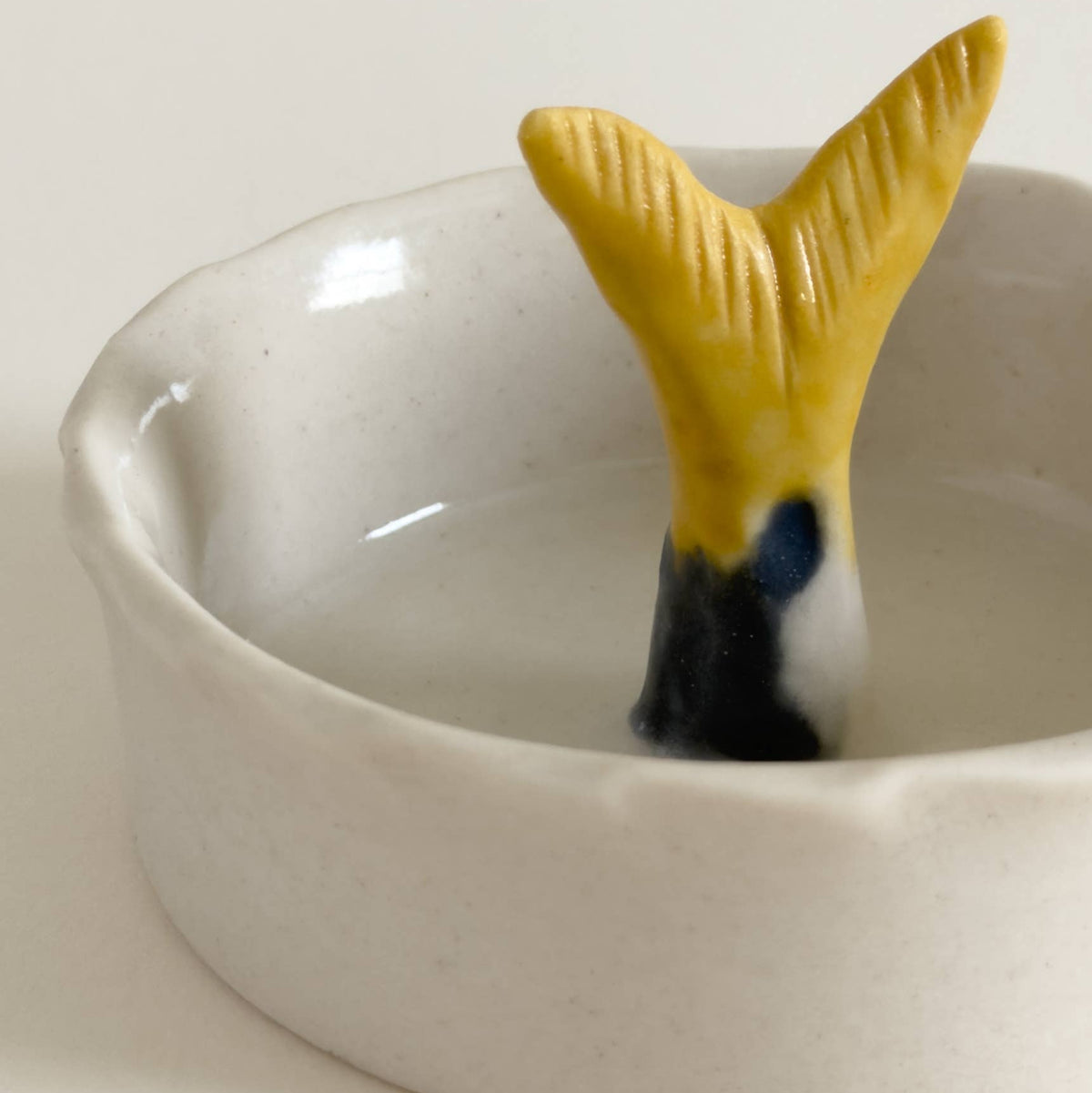 Hand-Painted Porcelain Sardine Bowl - Tail
