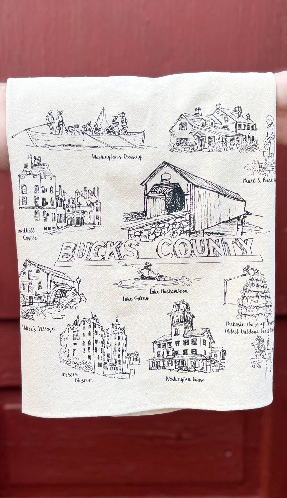 Bucks County Pennsylvania Tea Towel