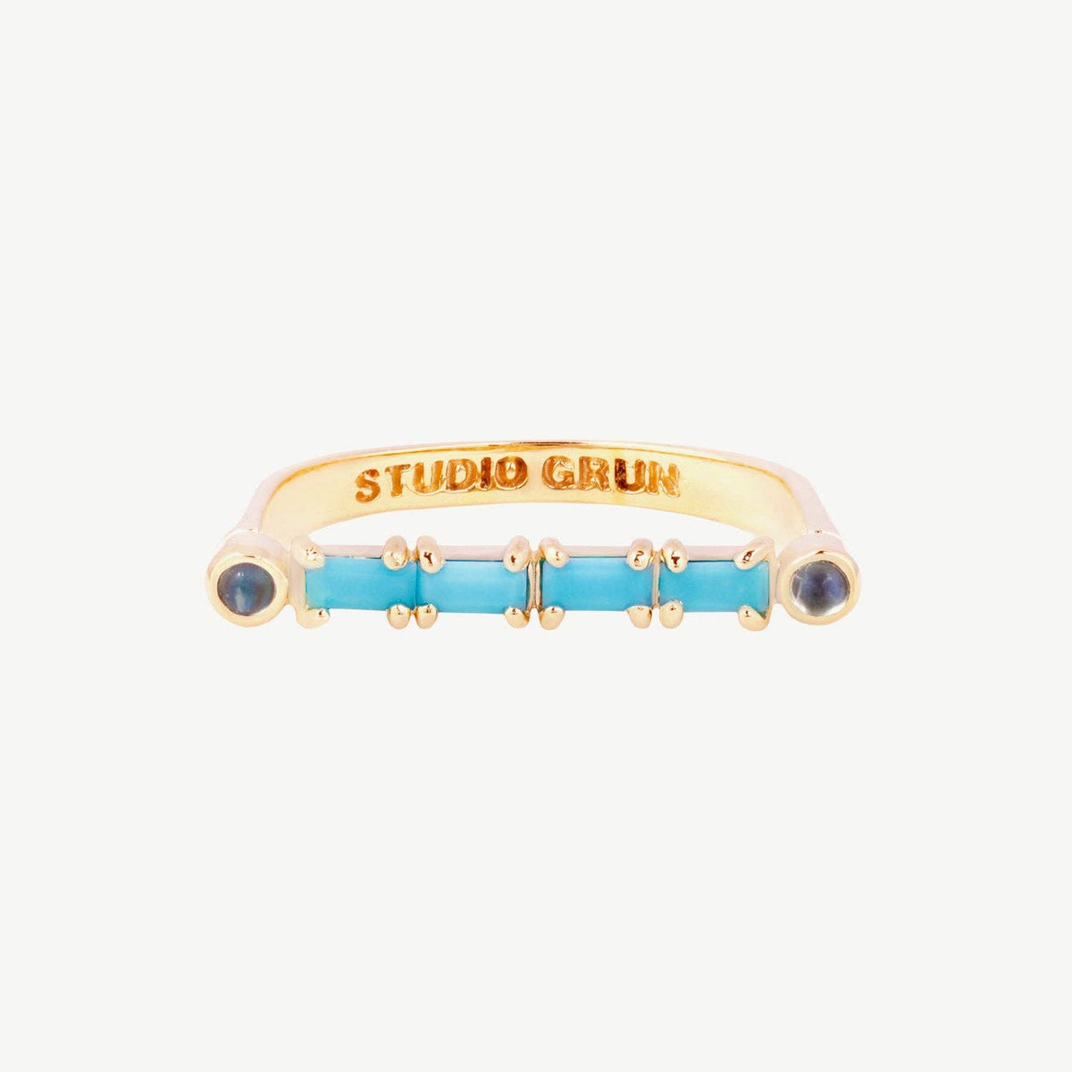 Cha Cha Bar Ring with Turquoise and Moonstone