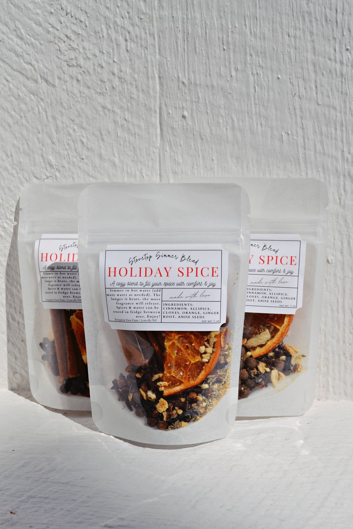 Simmer Stovetop Potpourri Holiday Spice Fall Christmas Blend: Brown kraft standup pouch