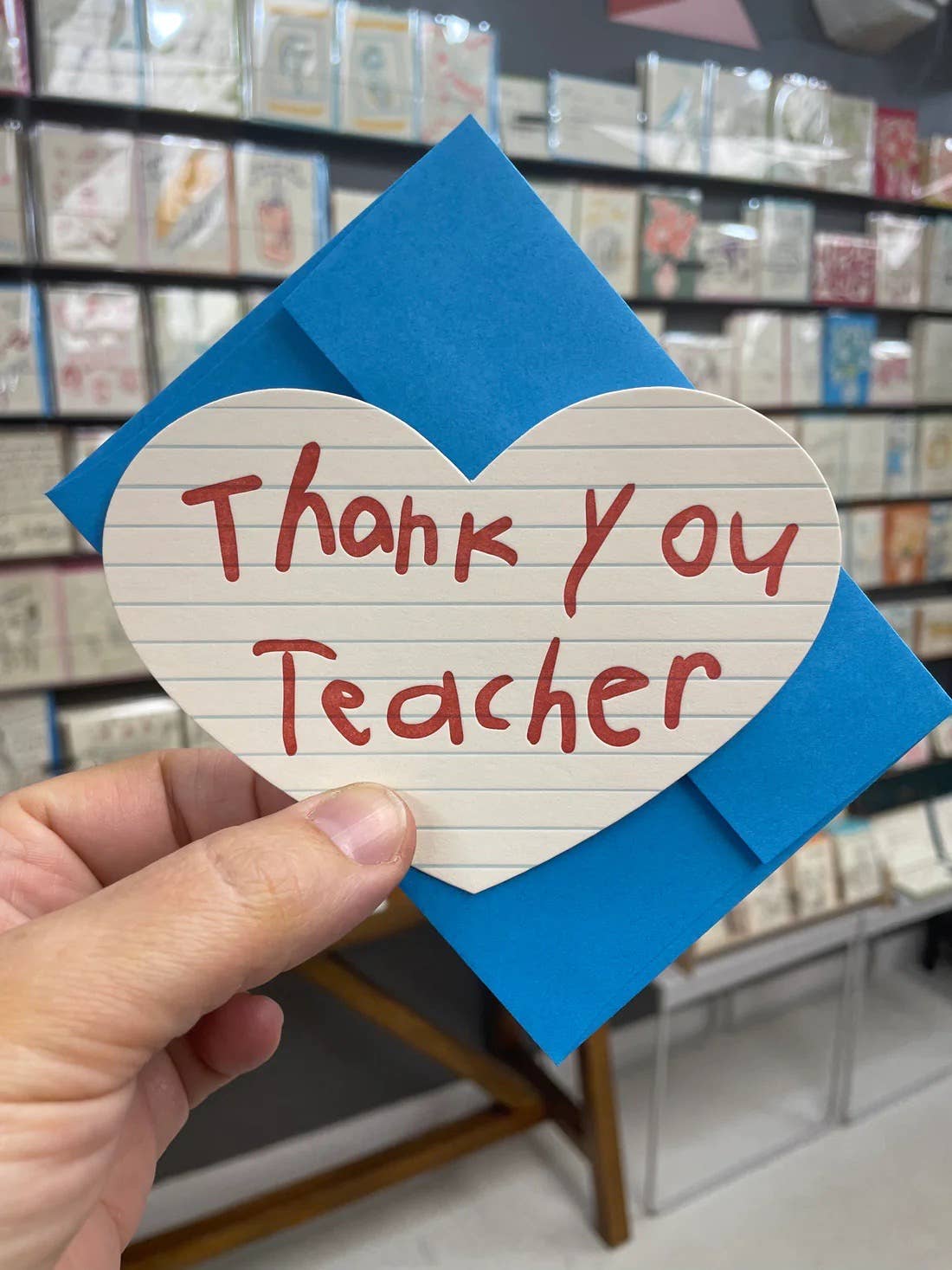 Thank You Teacher Heart Card