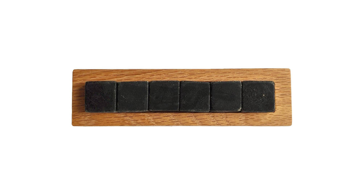 Premium Whisky Stones - Dark Granulite (6): Black oak