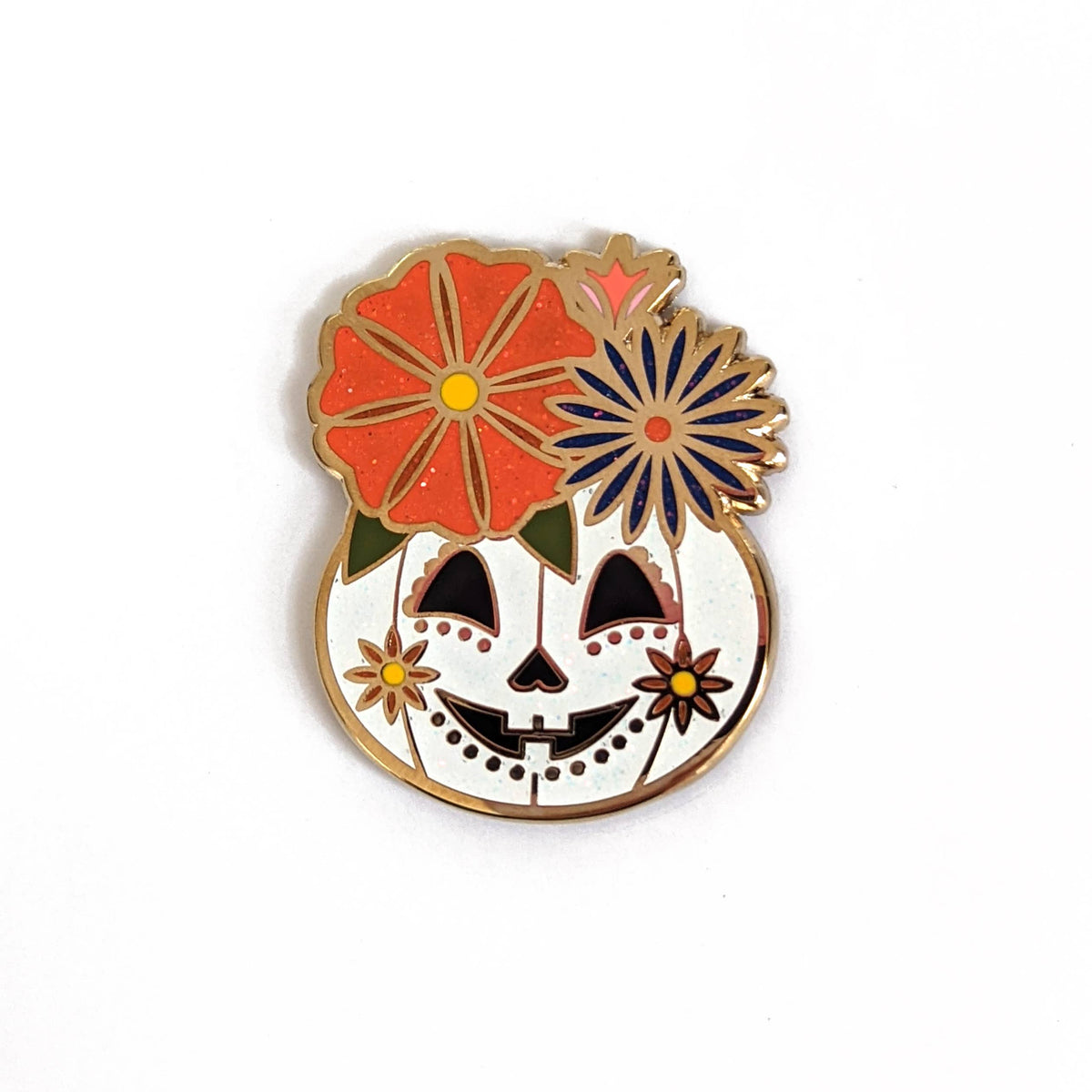 Floral Pumpkin Enamel Pin