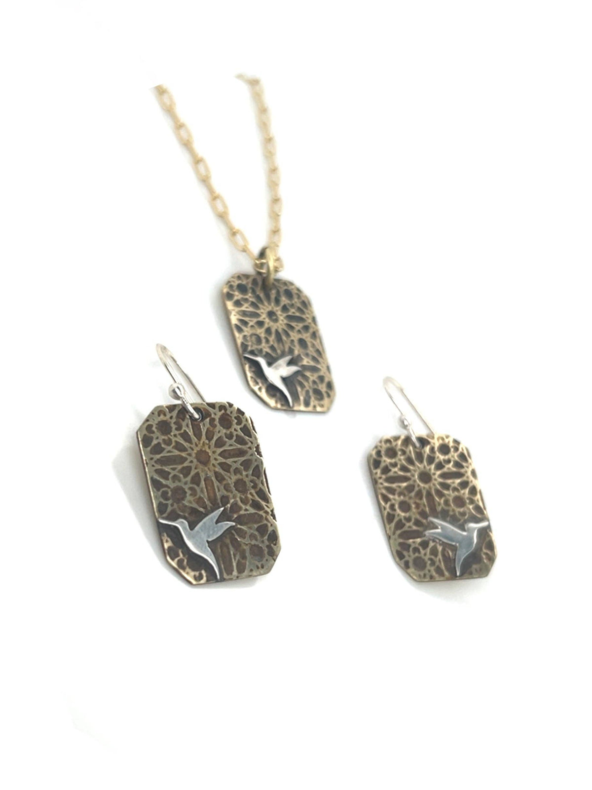 Starburst Necklace with Humming Bird