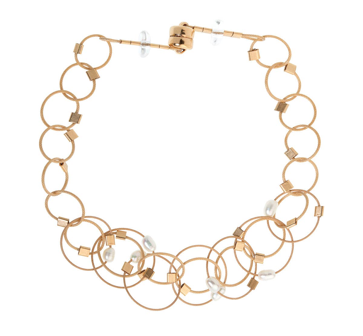 Vertigo Bracelet (Mini): Pearl on Gold Cable with Gold Hardware / 7.25&quot;/Medium