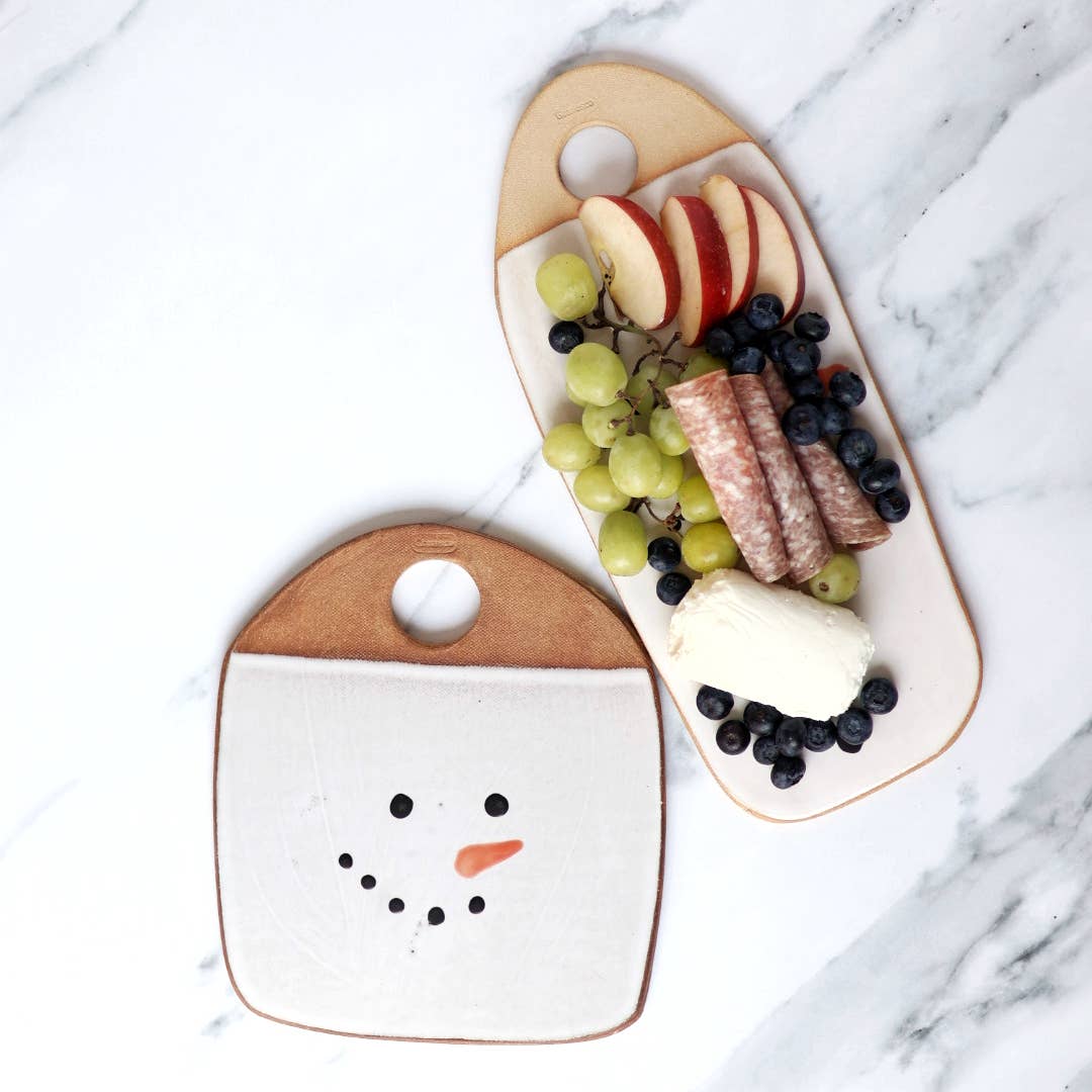 Snowman Cheese Board | Handmade Pottery Charcuterie