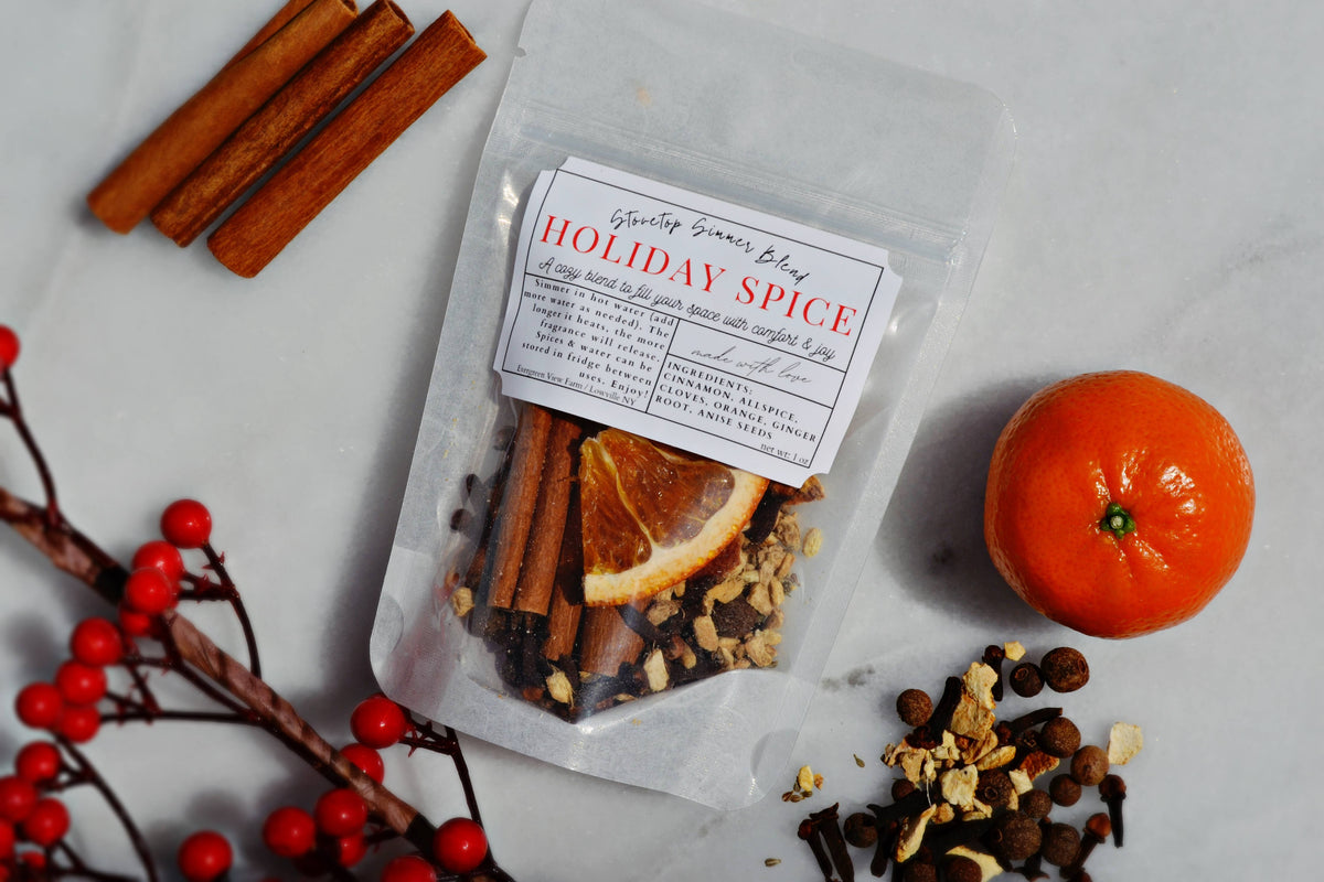 Simmer Stovetop Potpourri Holiday Spice Fall Christmas Blend: Brown kraft standup pouch