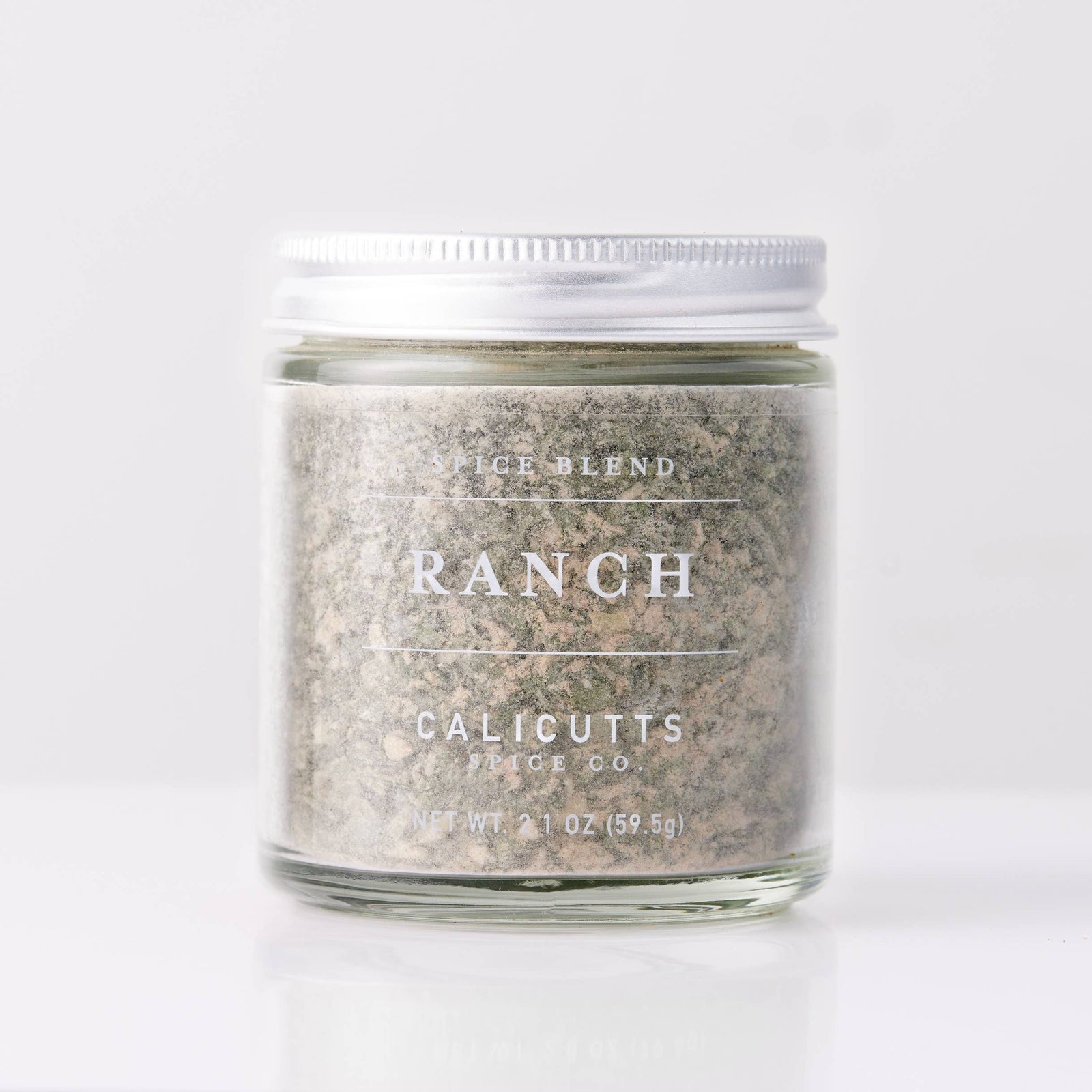 Handmade artisan Ranch spice blend in clear glass jar with white lid, unique gift item. - Ranch Spice Blend