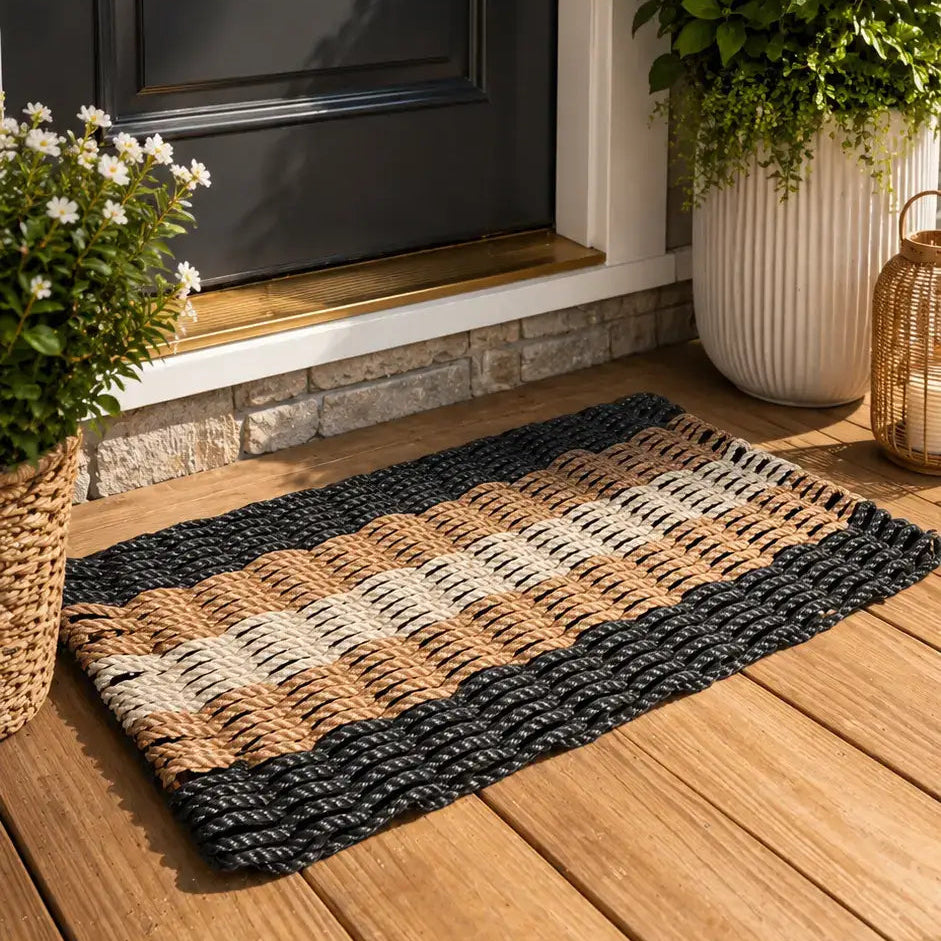 Durable Rope Doormat - Black, Brown, Tan