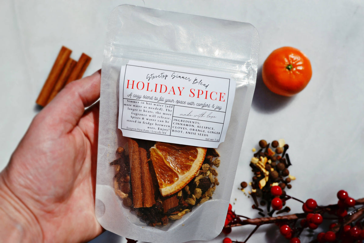 Simmer Stovetop Potpourri Holiday Spice Fall Christmas Blend: Brown kraft standup pouch