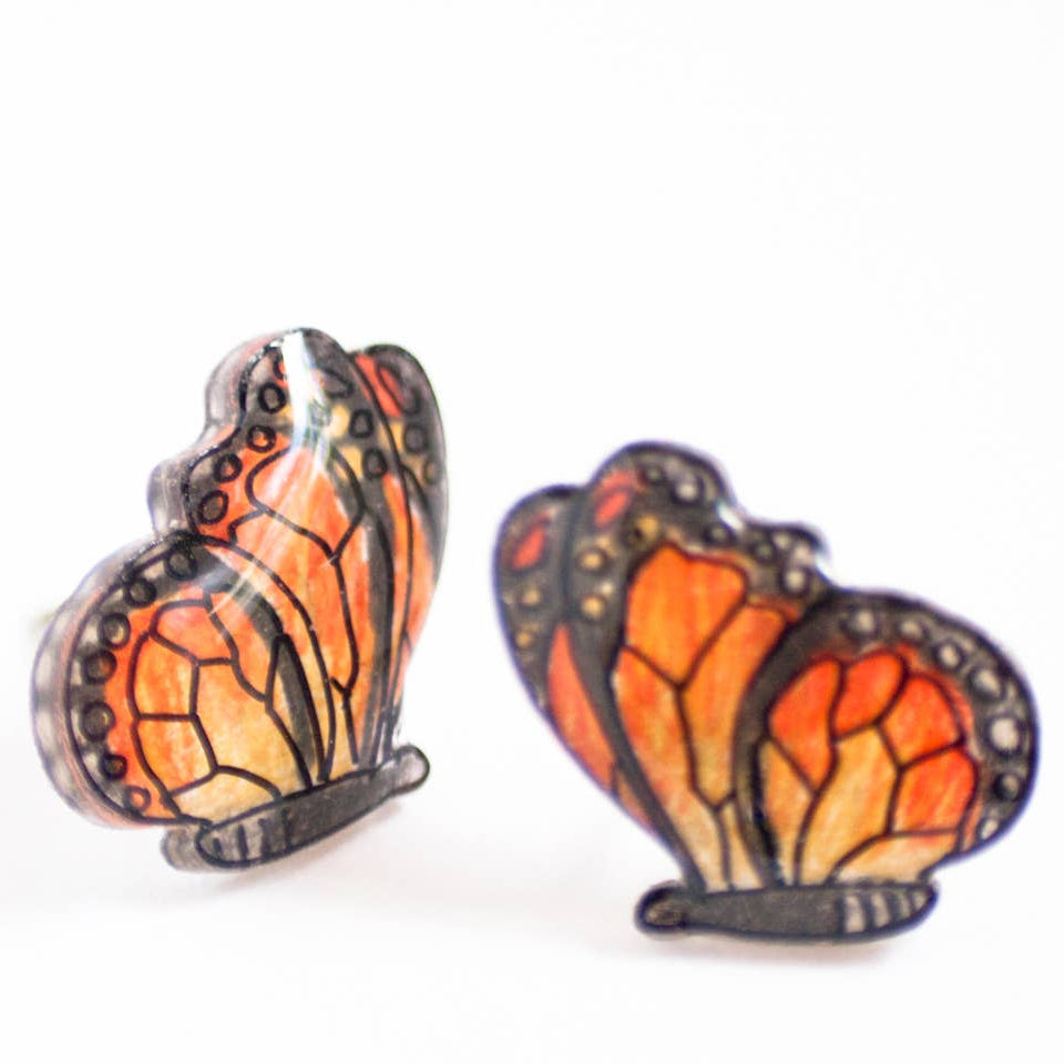 Monarch Butterfly Stud Earrings