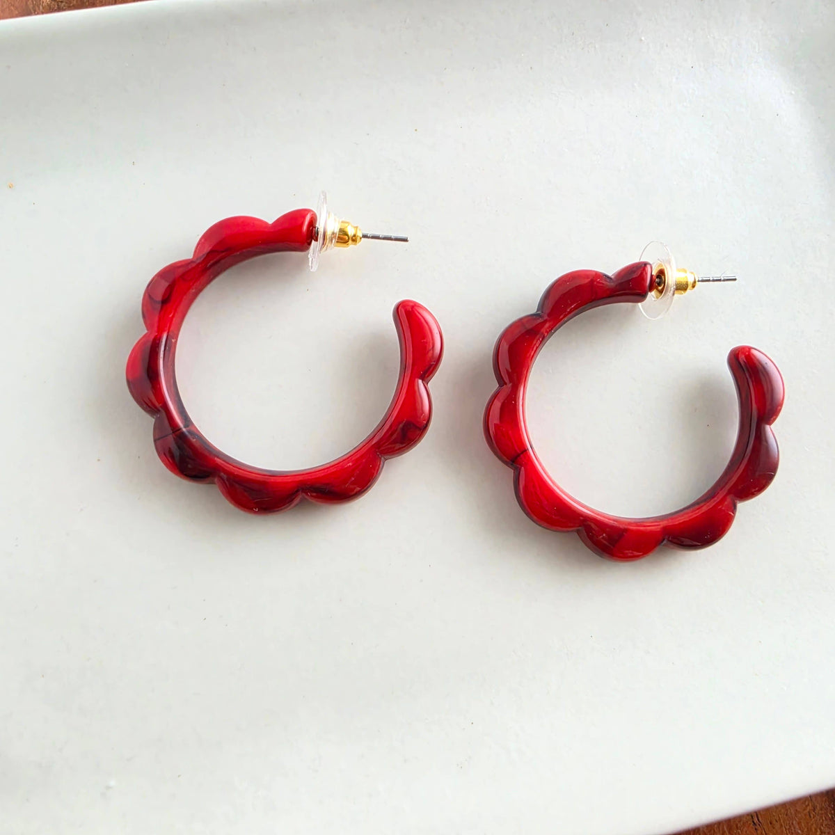Scarlett Hoops in Crimson Red