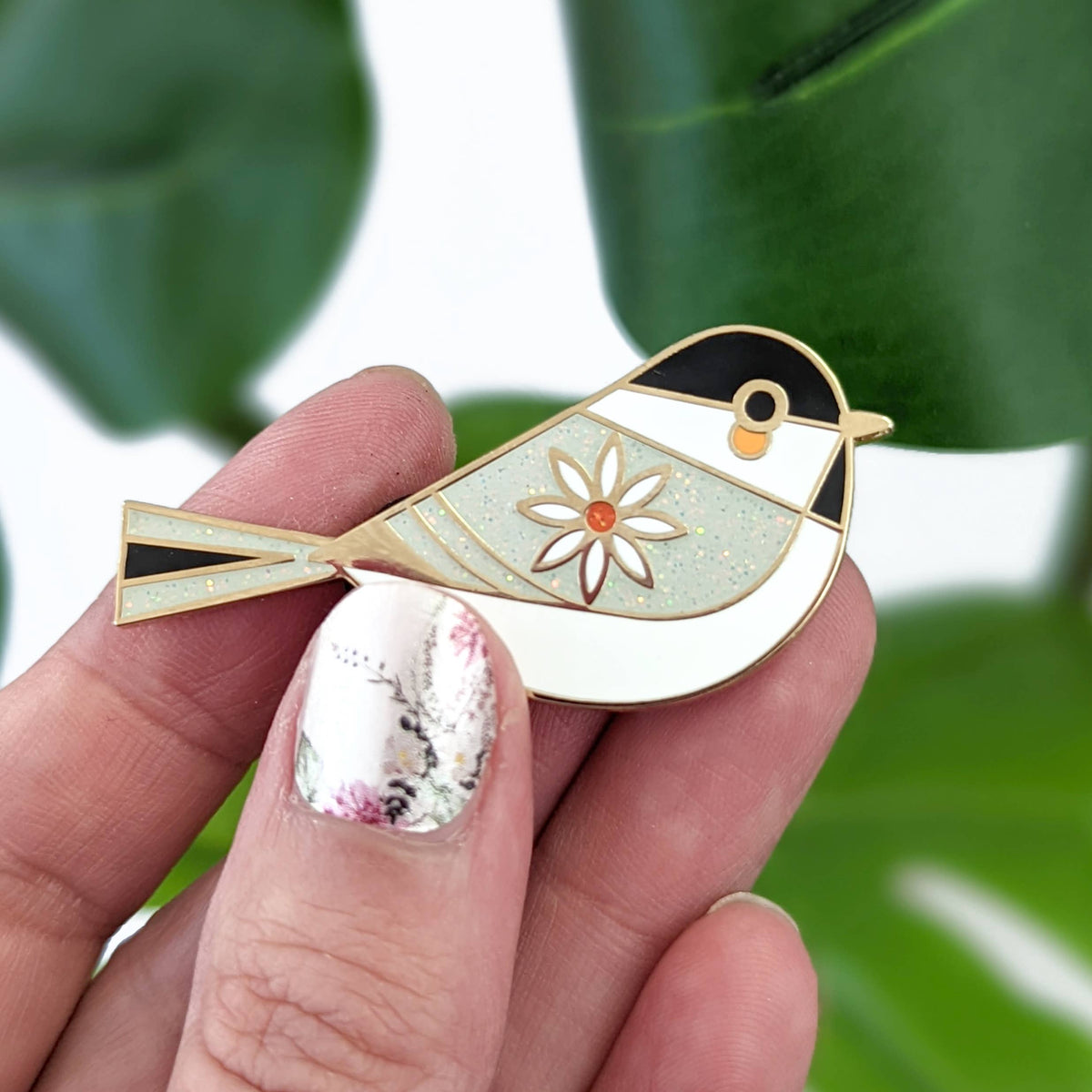Chickadee Bird Enamel Pin