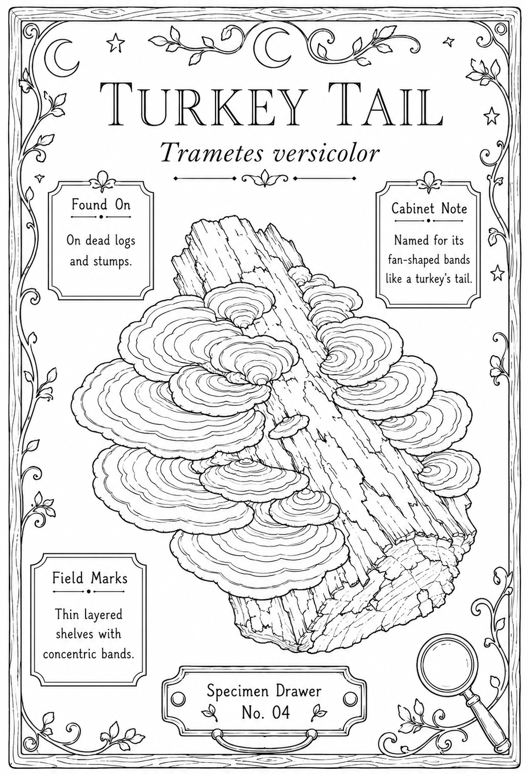 Mini Coloring Book – Mushroom Study