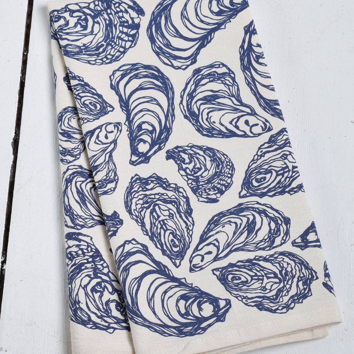 Oyster Tea Towel - Navy