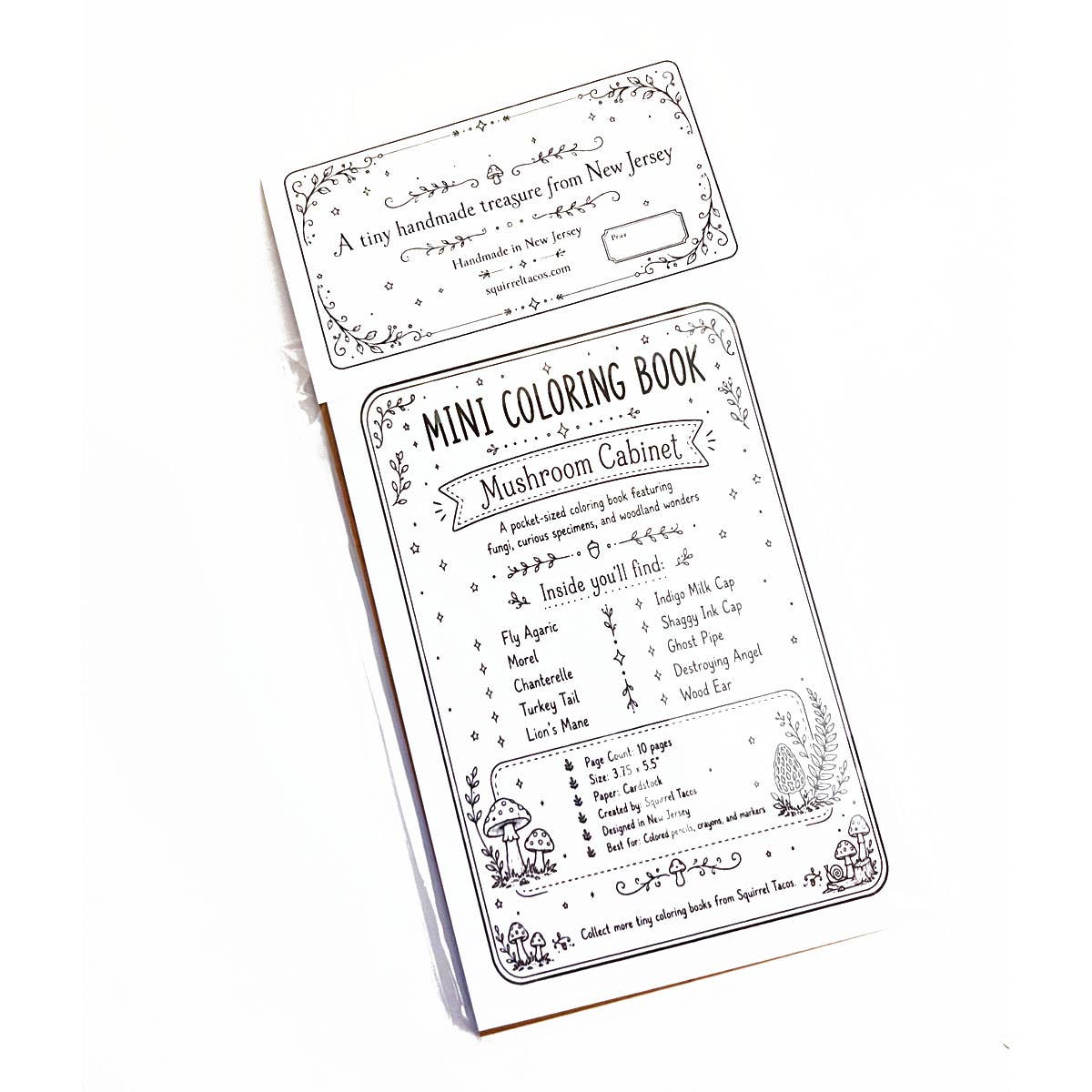 Mini Coloring Book – Mushroom Study