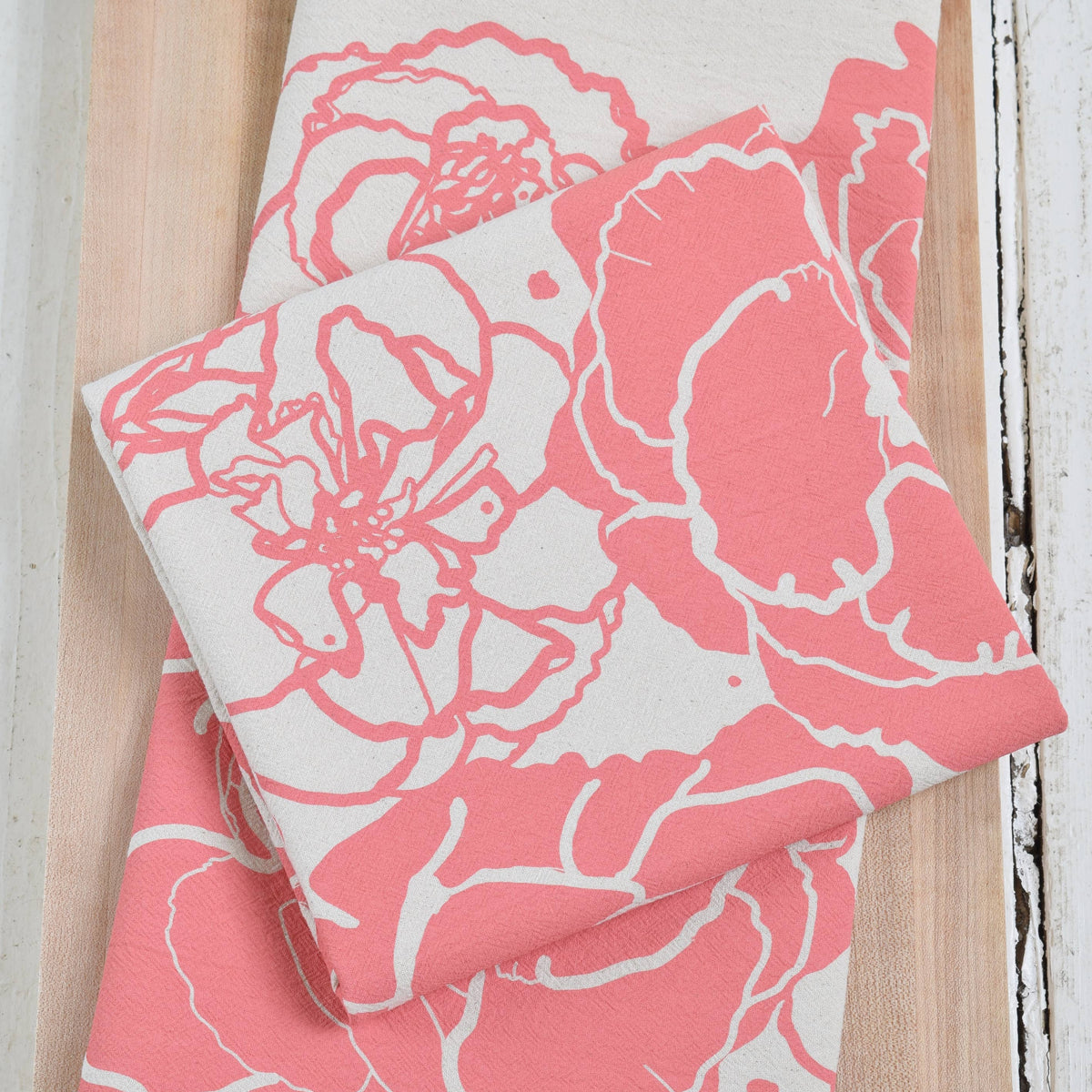 Peony Blossom Tea Towel - Pink