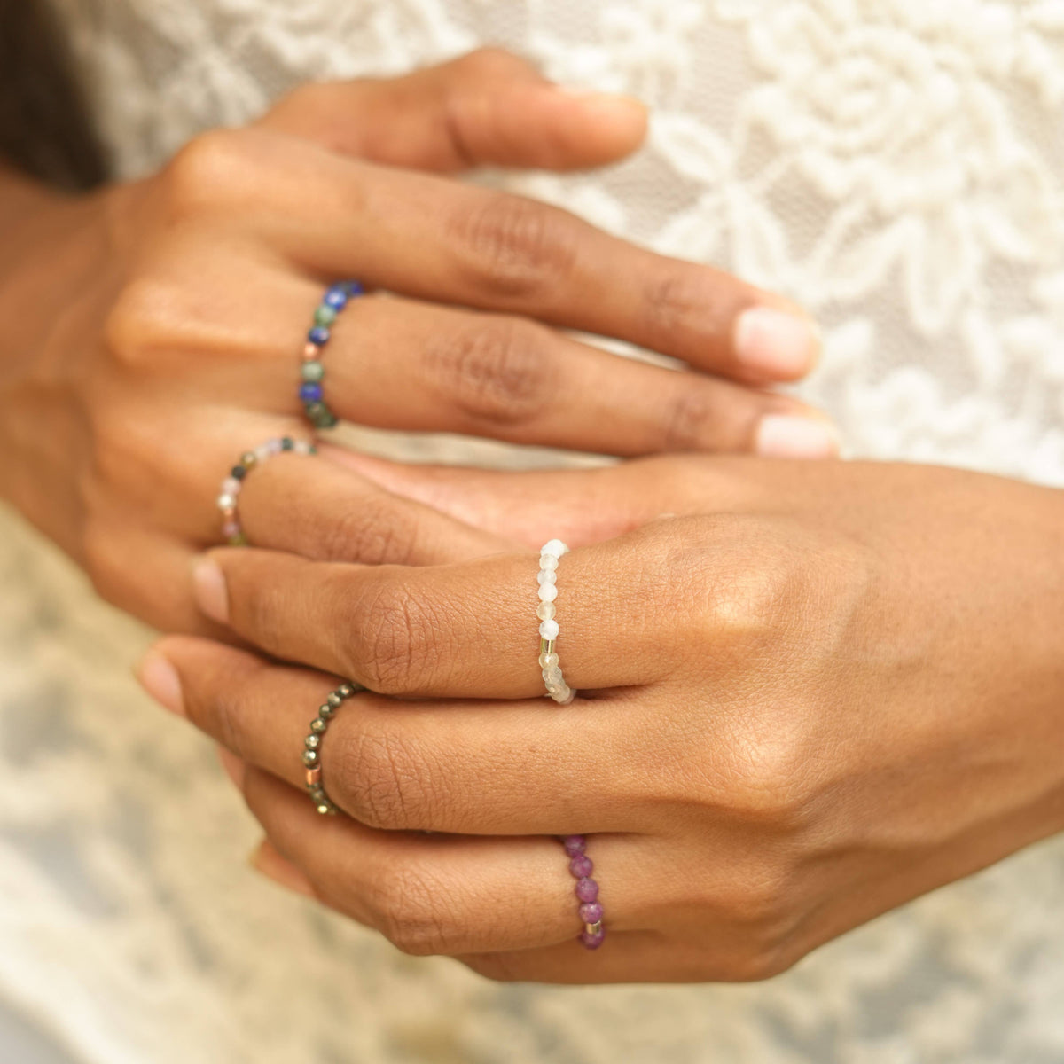 Stretchy Fidget Rings - Morganite