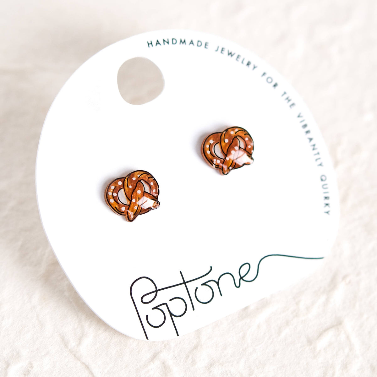 Cute Salted Pretzel Stud Earrings