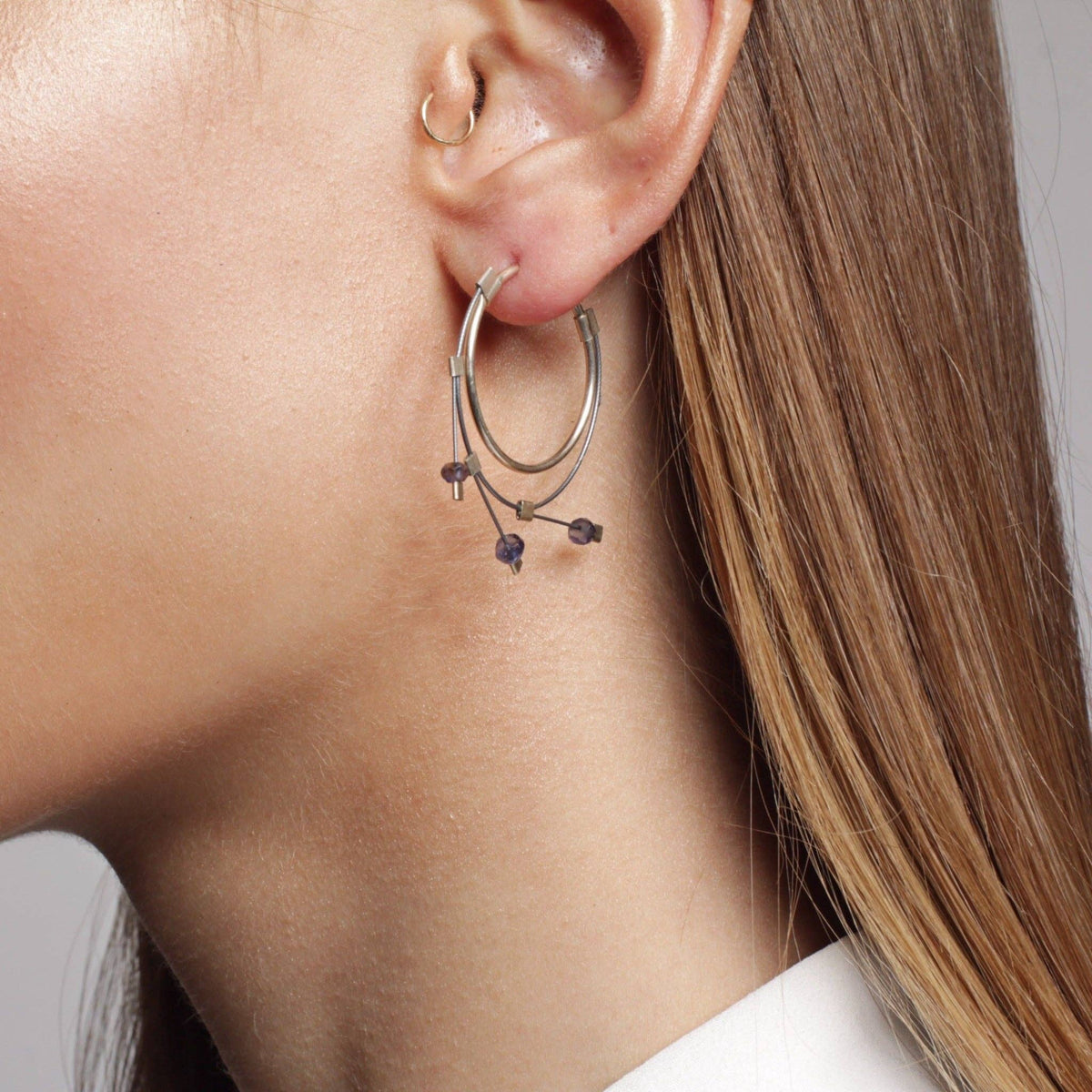 Lapis Spring Hoops